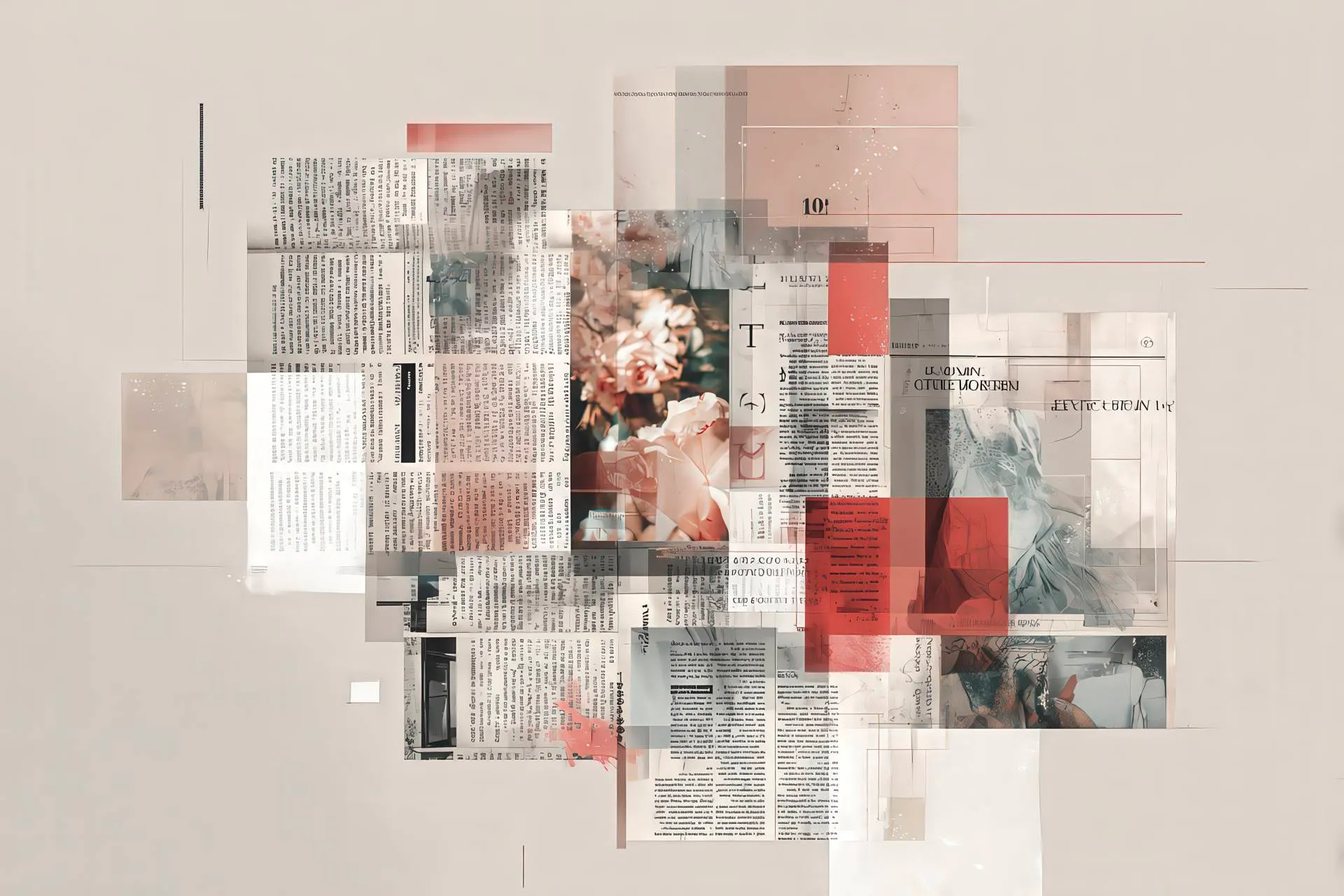 A layered editorial composition showing pluralism through typographic variation and stylistic contrast