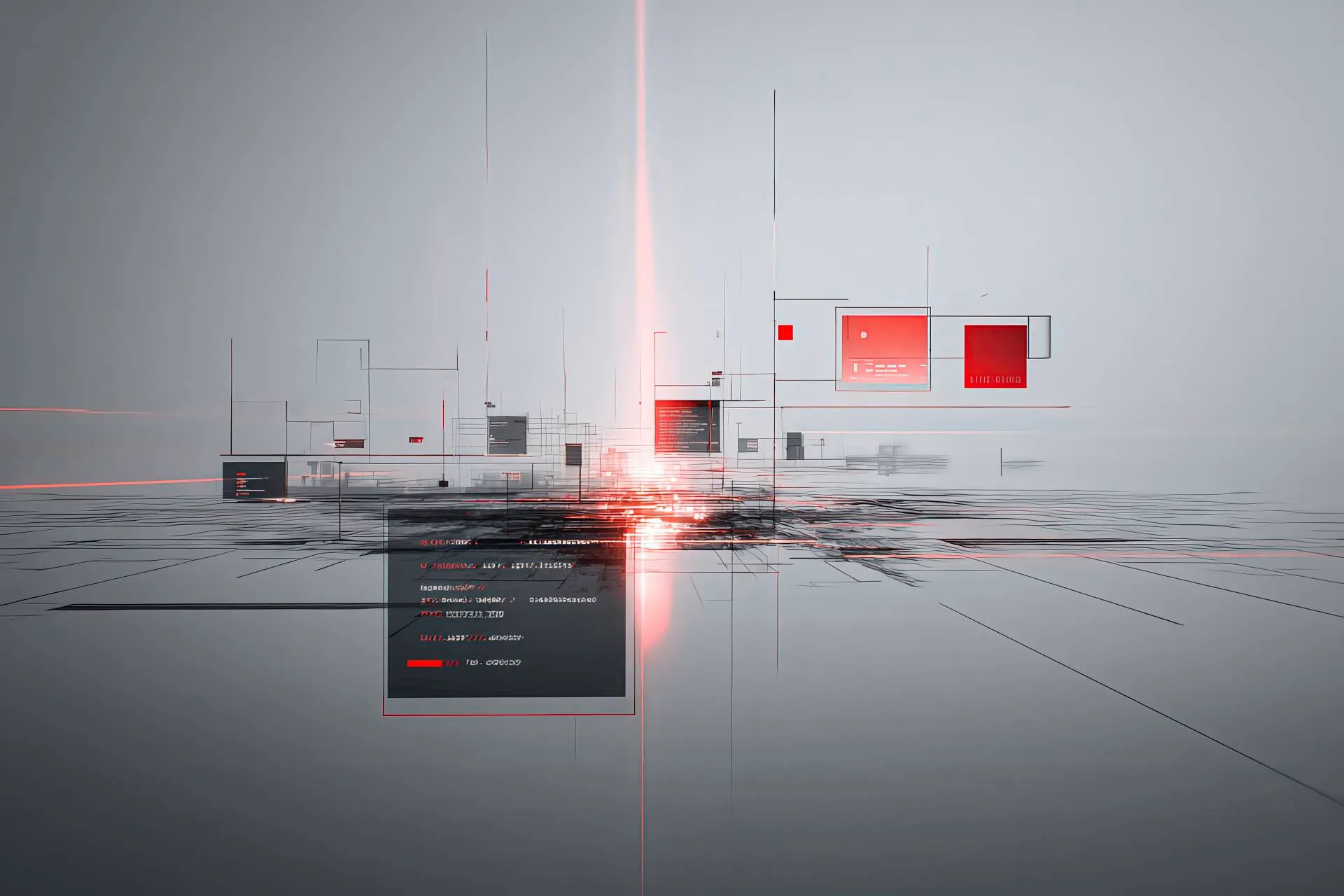 Custom dashboard inspired by Laravel with glitch details and red accents